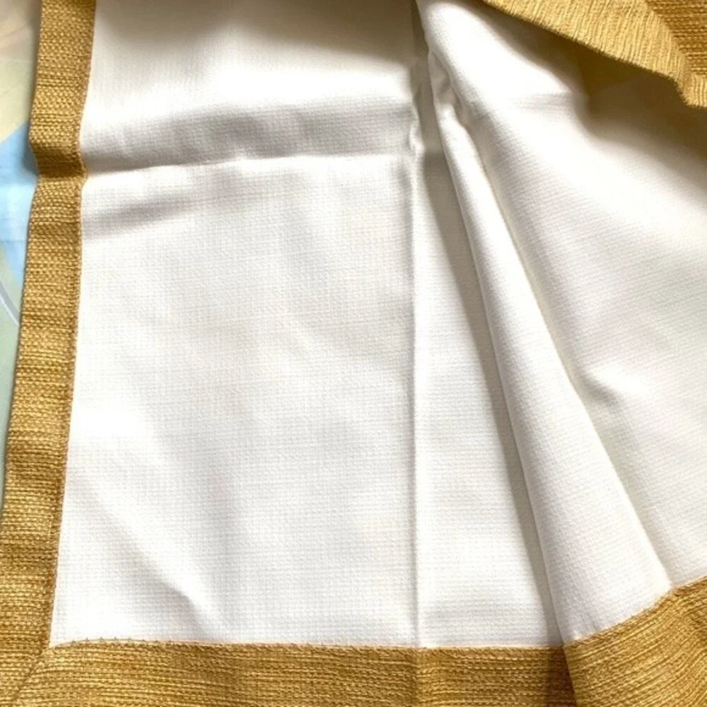 VTG Two (2) Montgomery Ward Permanent Press Drapery Panels Amber 24